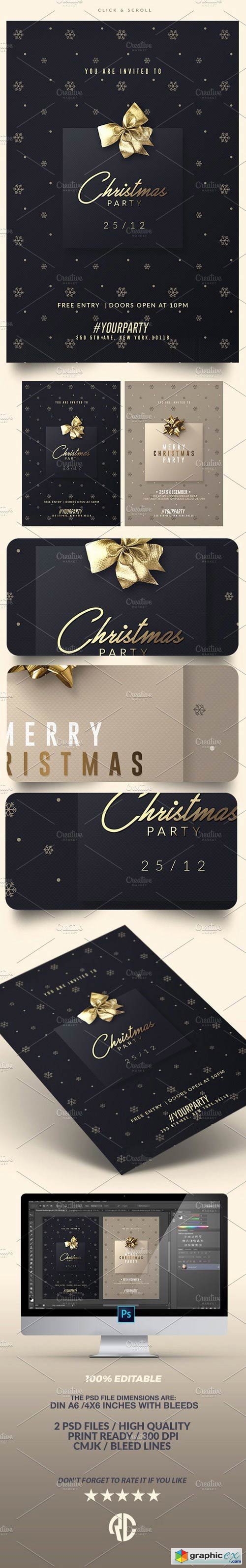 2 Classy Christmas | Psd Invitations