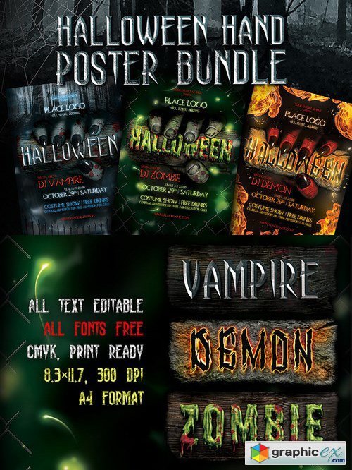 Halloween Hand Poster Templates