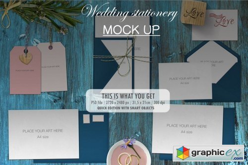 Wedding stationery Mockup