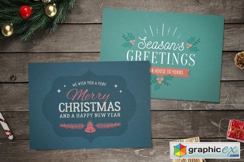 10 Christmas Cards/Backgrounds Set