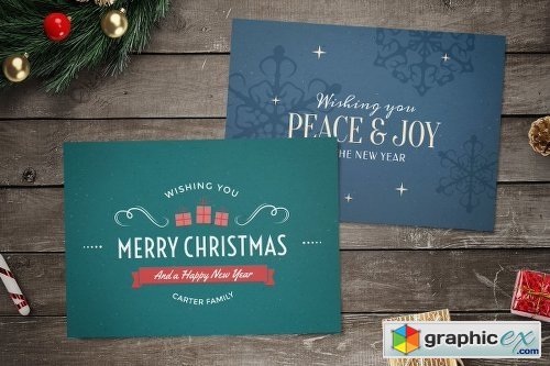 10 Christmas Cards/Backgrounds Set