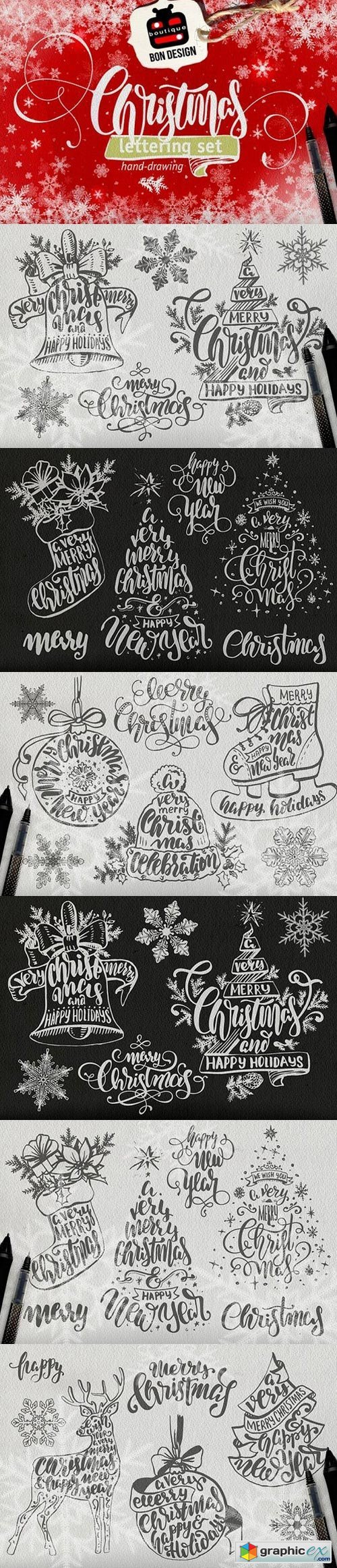 SET of xmas Lettering