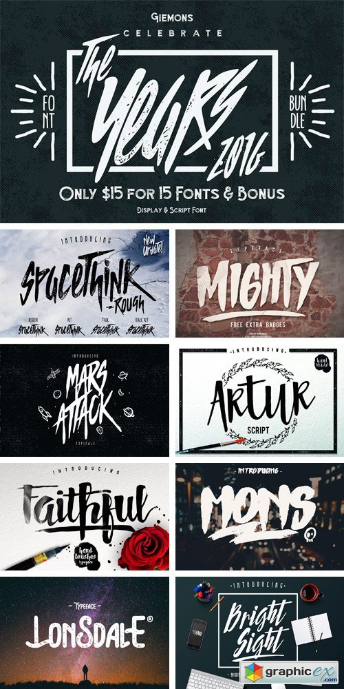 The Years 2016 - Font Bundle