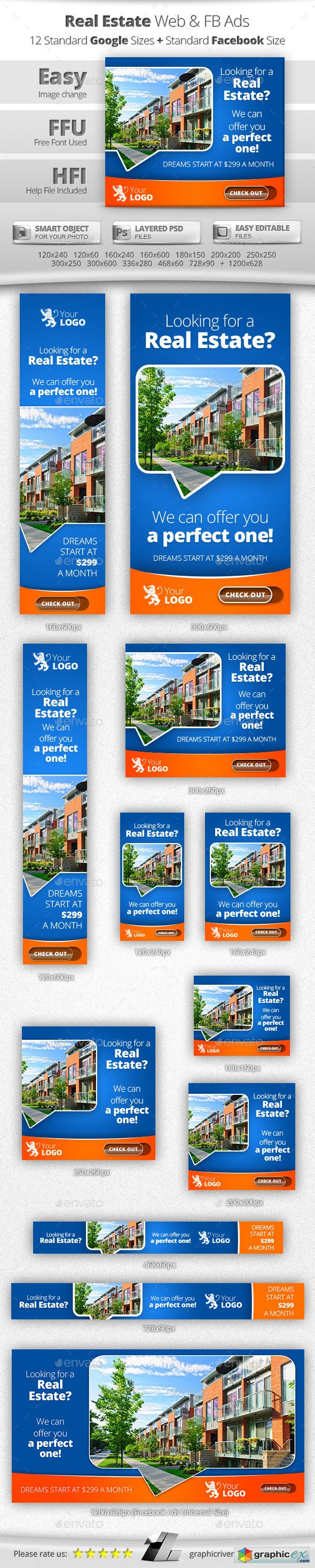 Real Estate Web & Facebook Banners Ads 11319120