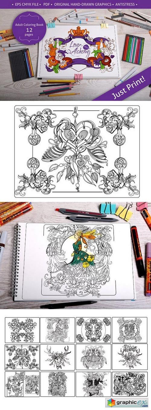 Love Alchemy -Adult coloring book