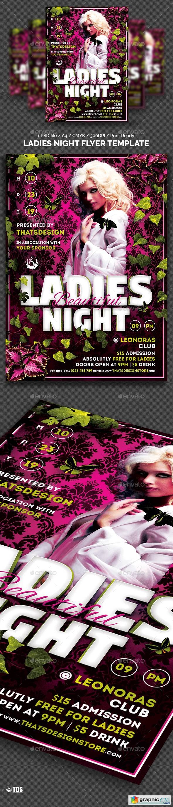Beautiful Ladies Night Flyer Template