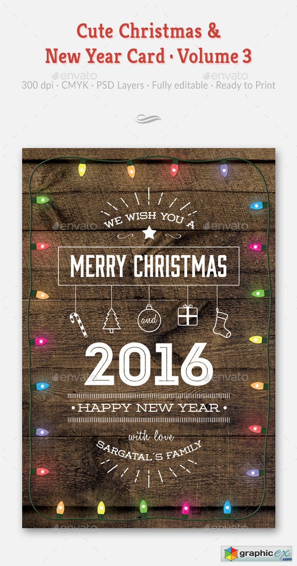 Cute Christmas and New Year Card - Volume 03