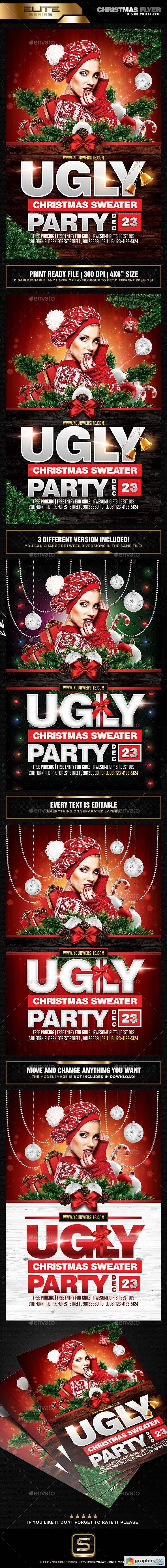 Ugly Christmas Sweater Party Flyer