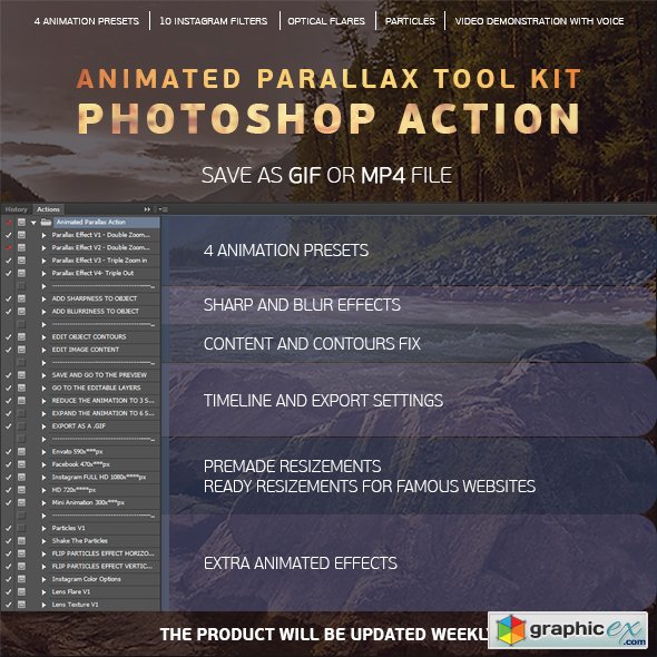 Animated Parallax Tool Kit Photoshop Action