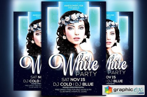 White Night Party Flyer Template