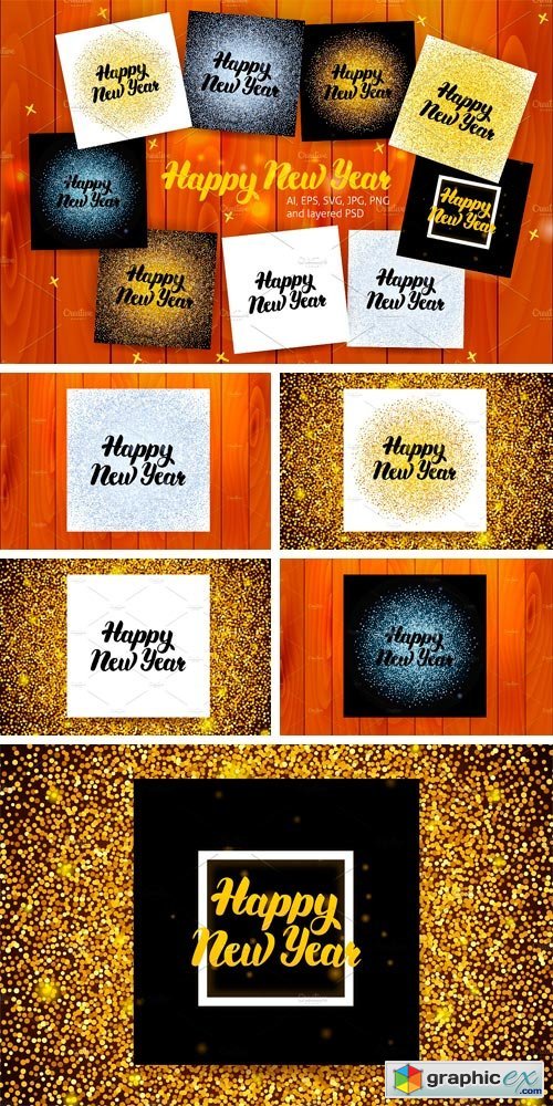 Happy New Year Lettering Posters