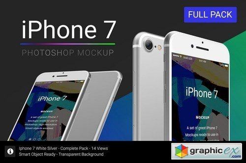 Iphone 7 Mockup White Full Pack