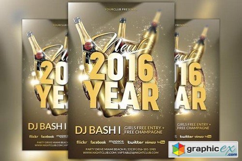 New Year Gold Vol 1 Flyer Template