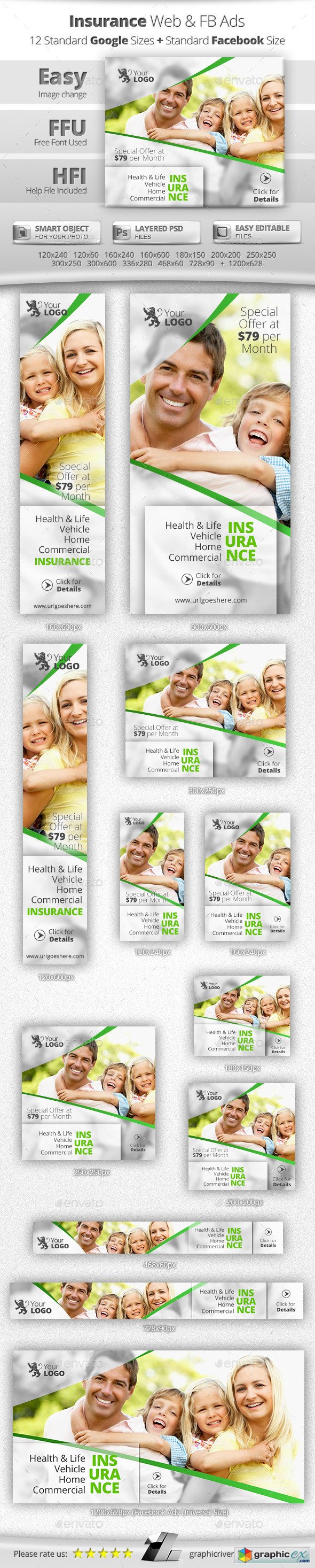 Insurance Web & Facebook Banners Ads