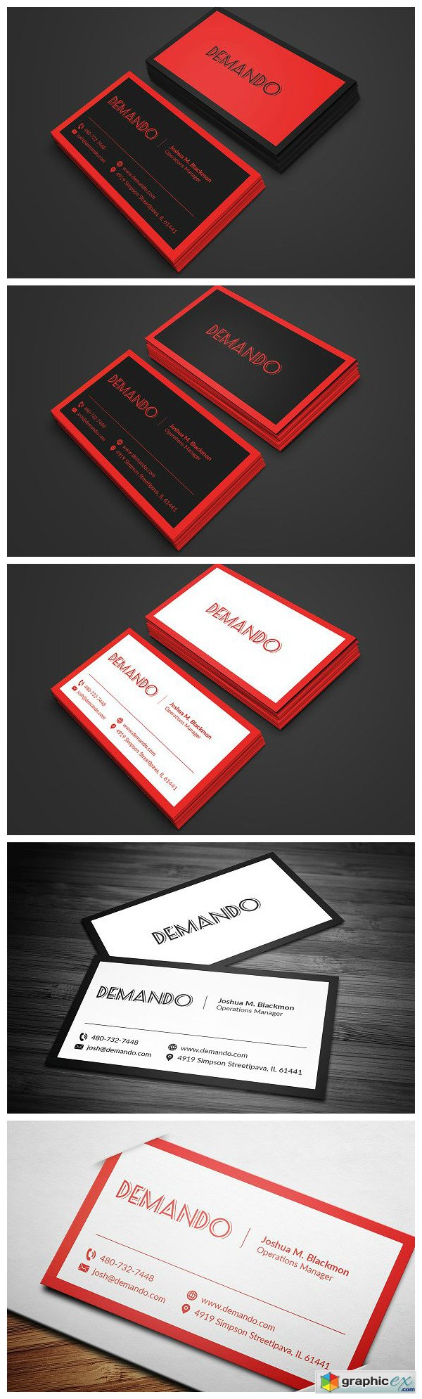 Black and Red Business Card