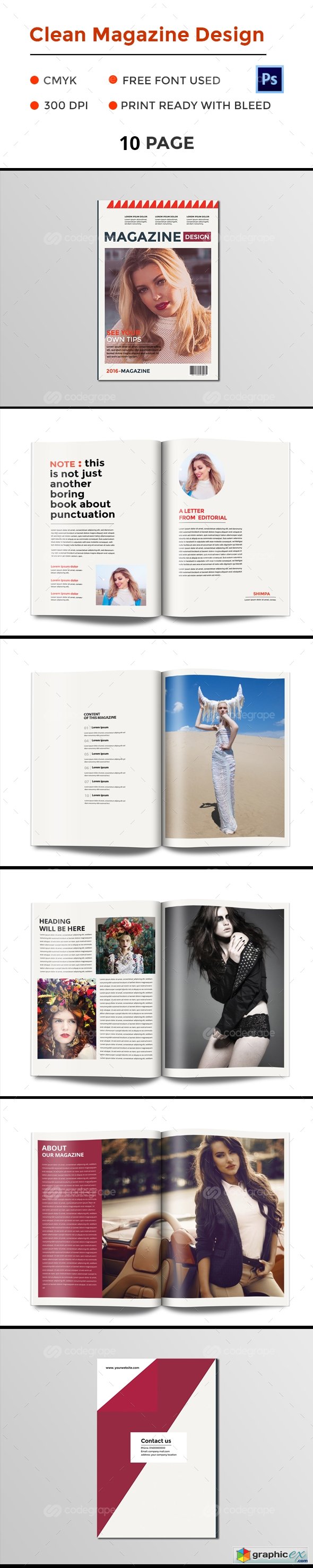 Clean Magazine Design 10760