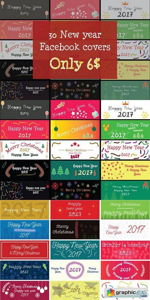 New year Facebook cover bundle (30)