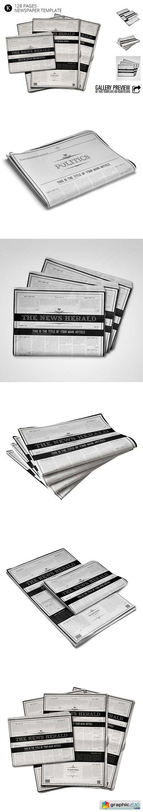 128 Pages Newspaper Template