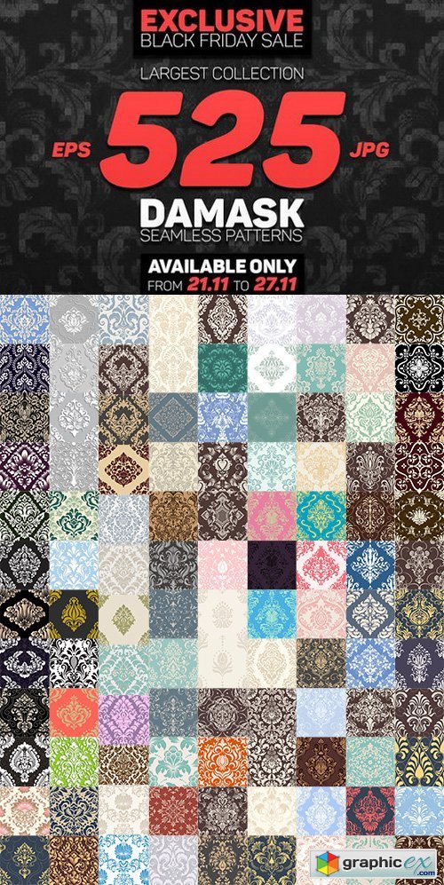 525 Damask Patterns Sale