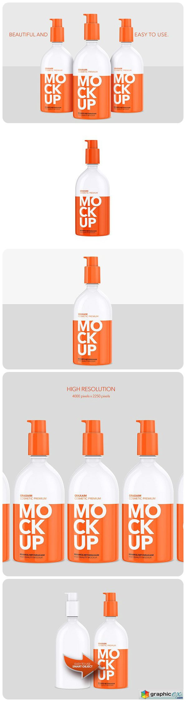 Plastic Cosmetic Pump Bottle 500ml
