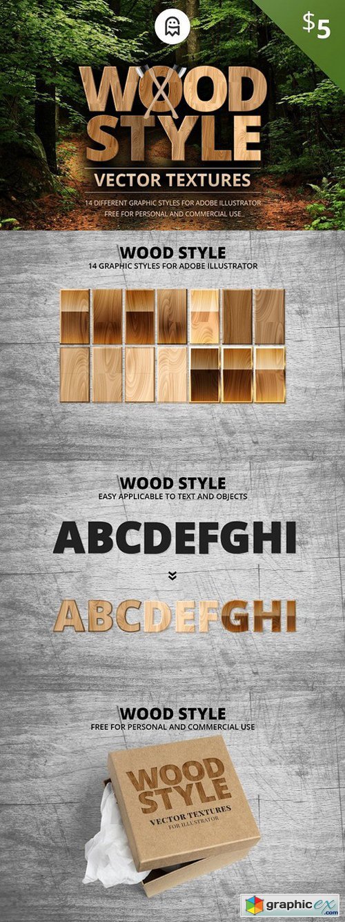 Wood Style Vector Textures