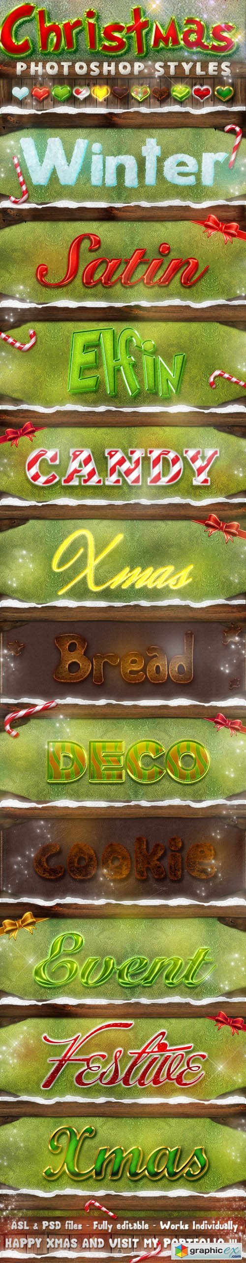 Christmas Photoshop Styles - Text Effects [ASL/PSD]