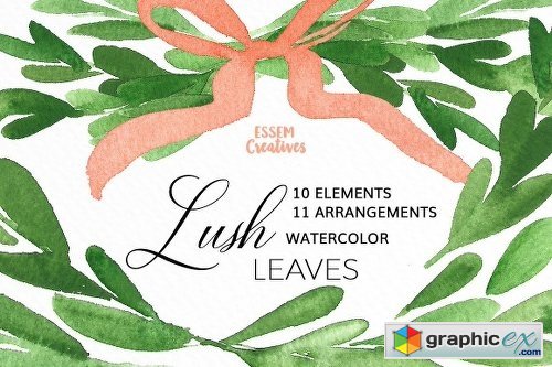 Watercolor Leaves & Wreaths - Olive