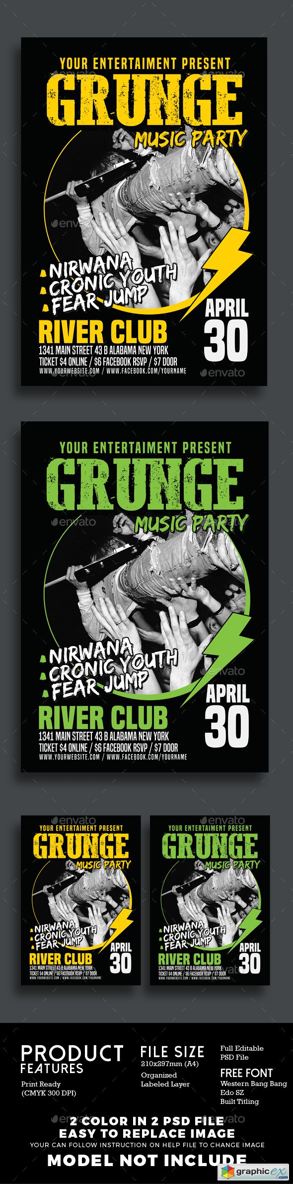 Grunge Music Party Poster Flyer