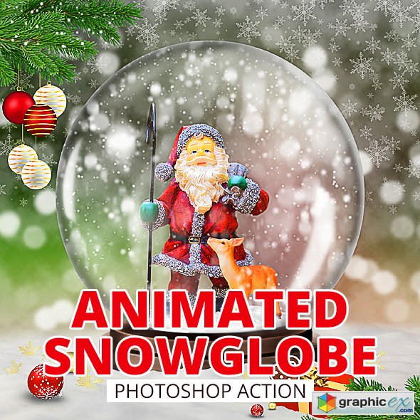 Gif Animated Snow Globe Photoshop Action