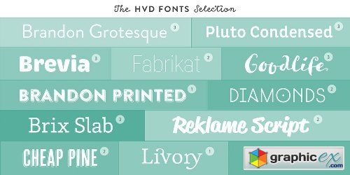 HVD Fonts Selection Font Family Bundle