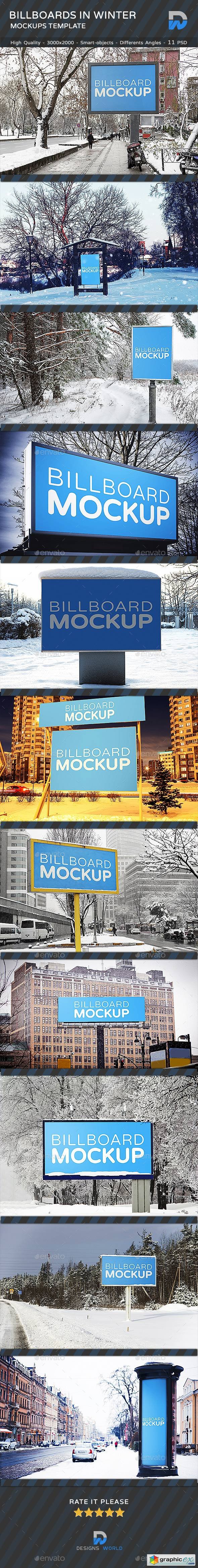 Billboards Mock-ups in Winter