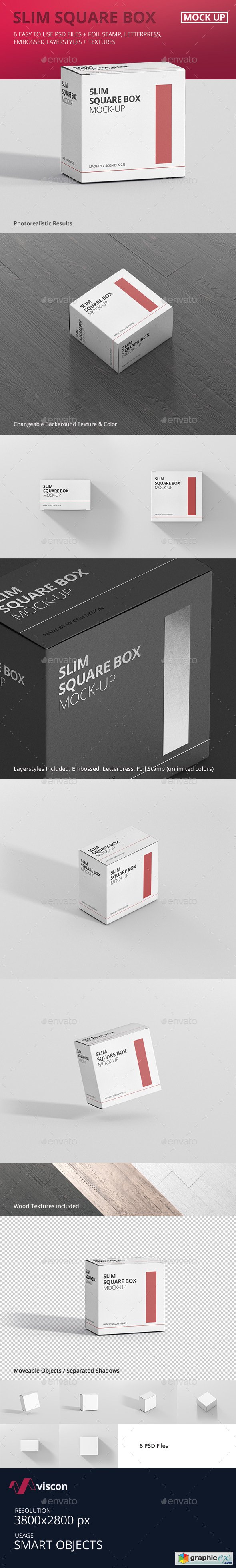 Package Box Mock-Up - Slim Square