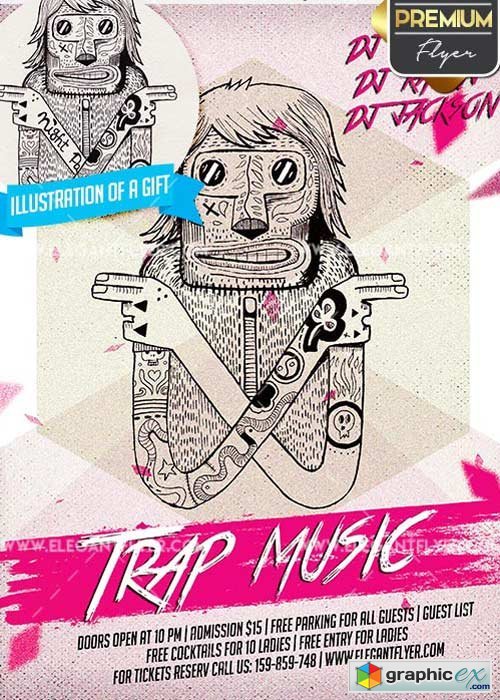 Trap Music V10 Flyer PSD Template + Facebook Cover