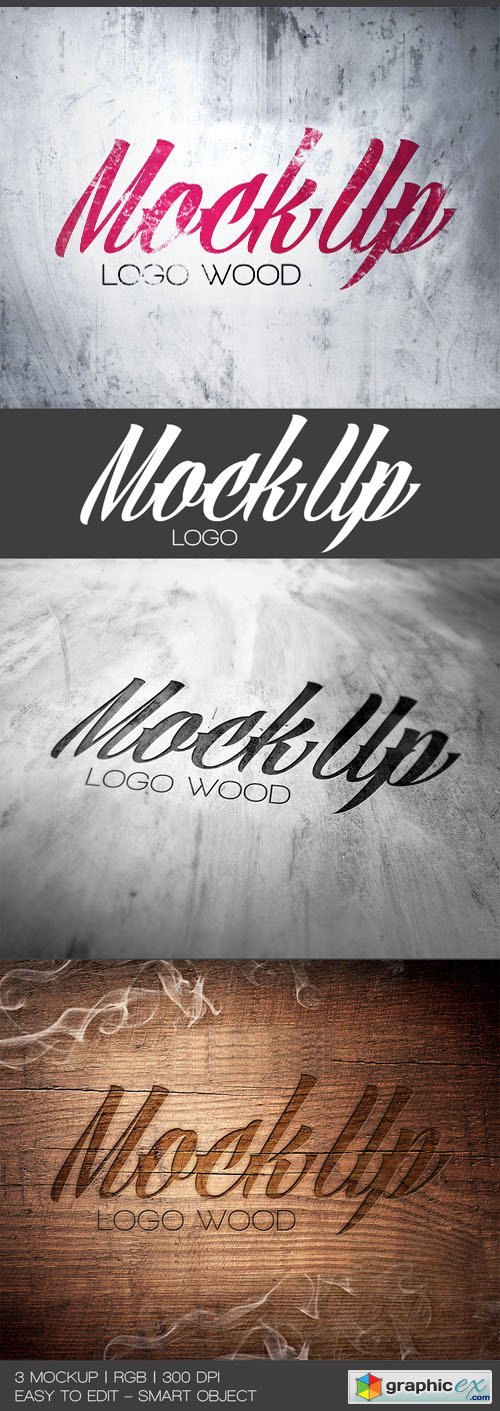 3 Logo PSD Mockup