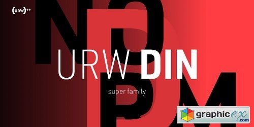 URW DIN Font Family - 48 Fonts