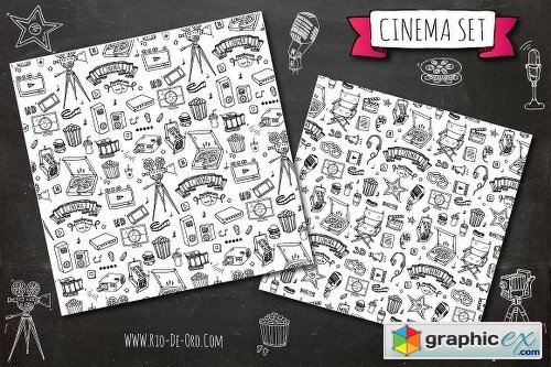 74 Cinema hand drawn elements