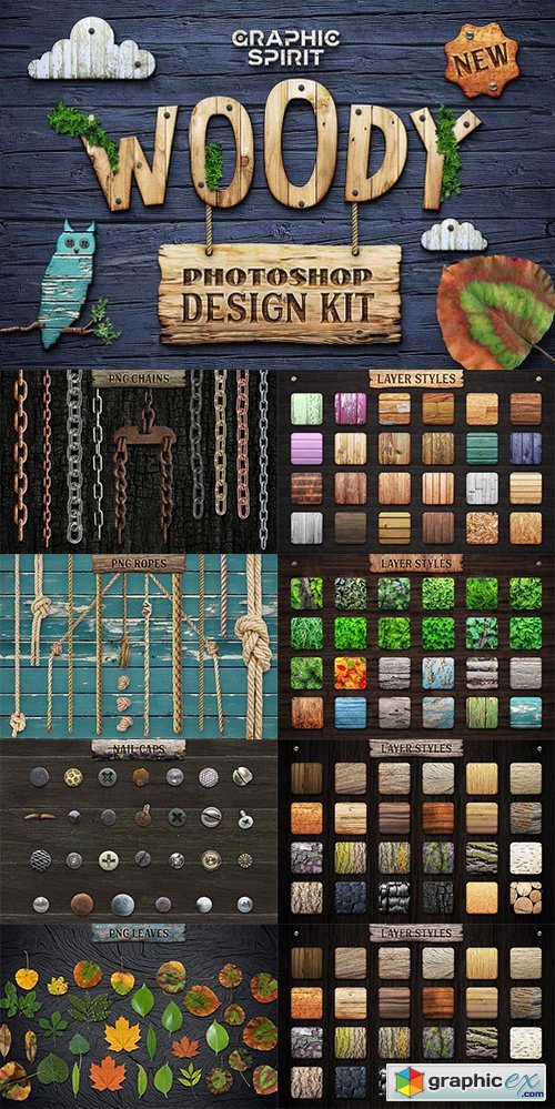 WOODY Photoshop Design Kit