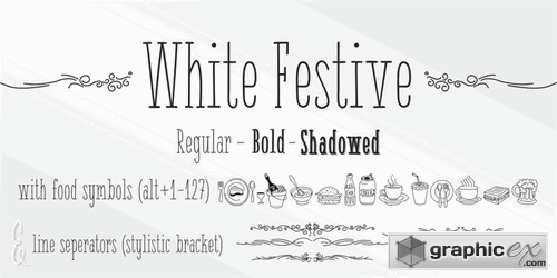 White Festive font