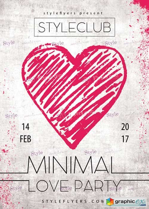 Minimal Love Party PSD V4 Flyer Template