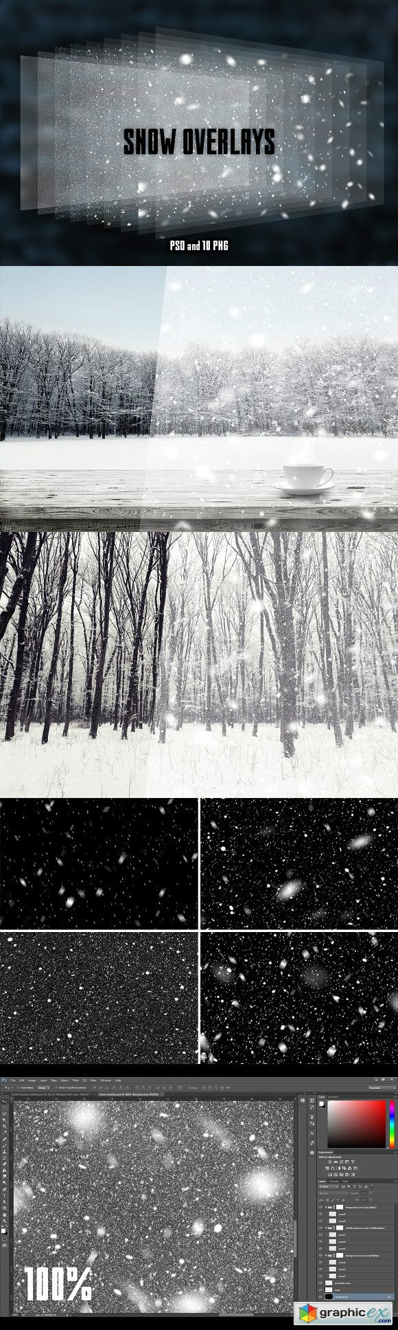 Real snow overlays for your photos