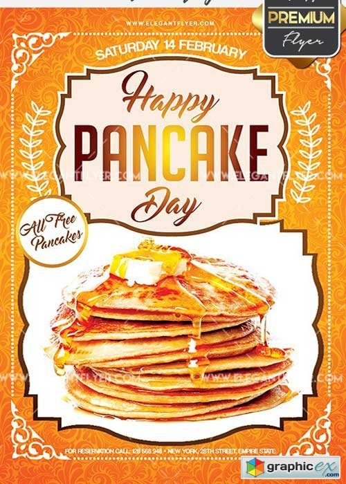 Pancake Day V2 Flyer PSD Template + Facebook Cover