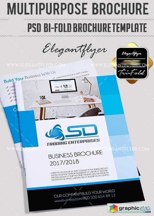 Multipurpose V4 PSD Bi-Fold PSD Brochure Template