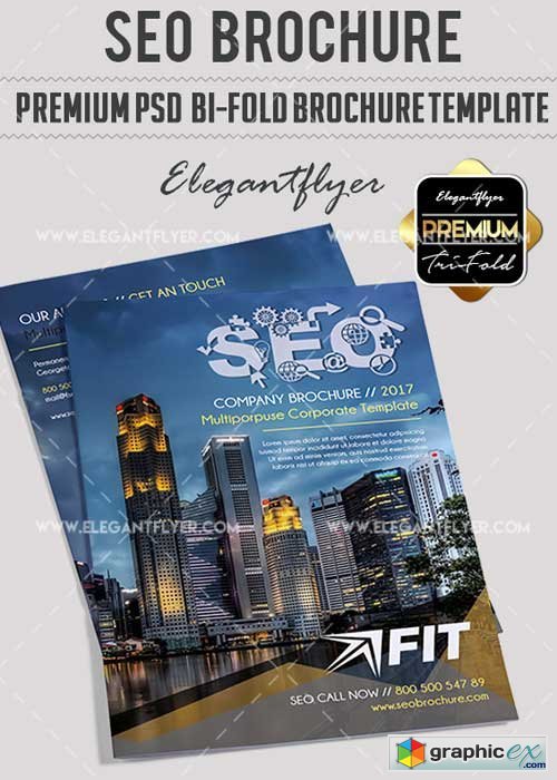 SEO V4 Premium Bi-Fold PSD Brochure Template