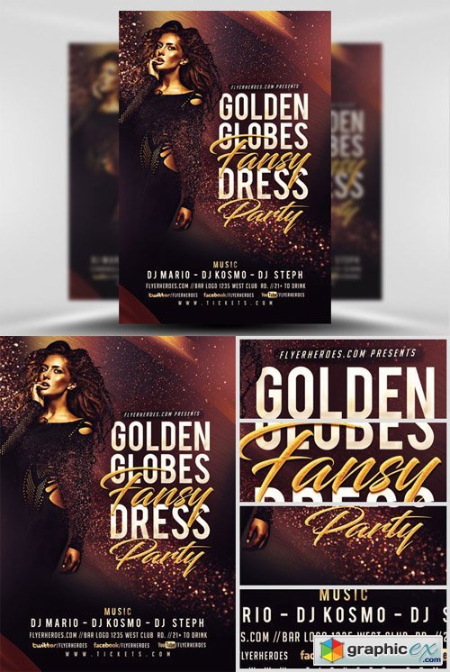 Golden Globe Fancy Flyer Template