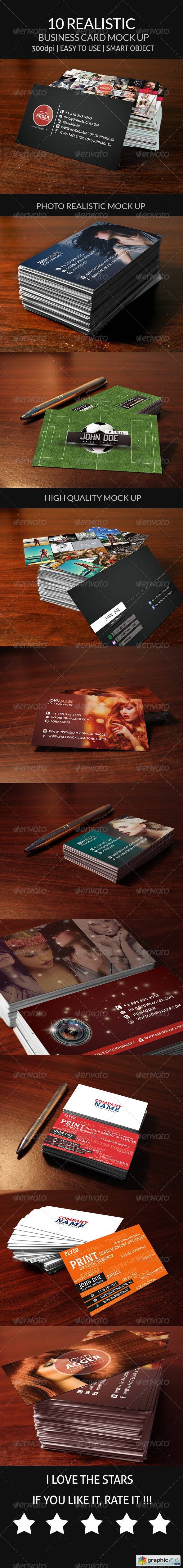 10 Realistic Business Card Mock Up