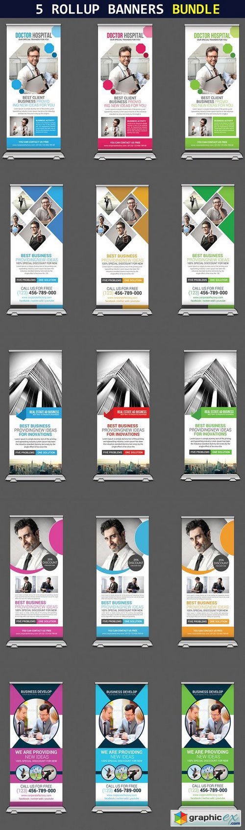 5 Business Corporate Rollup Banners