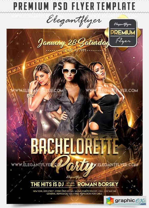 Bachelorette Party V02 Flyer PSD Template + Facebook Cover