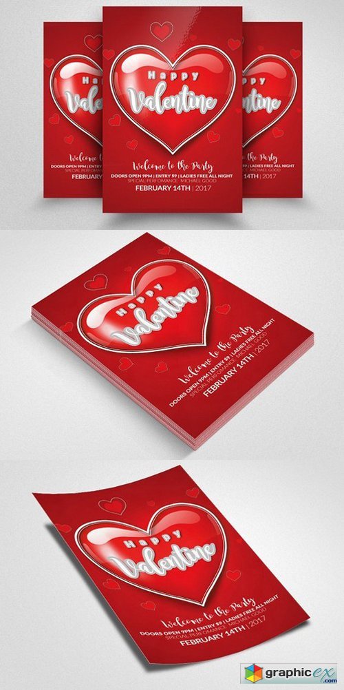Valentines Party Flyer Templates 1168371