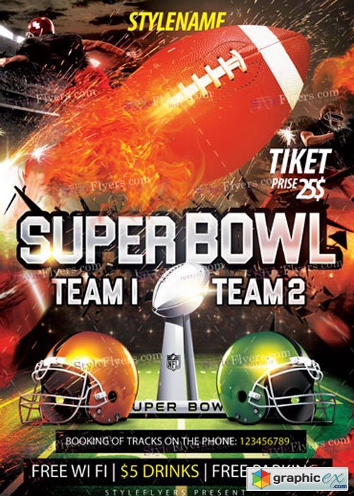 Super Bowl PSD V13 Flyer Template