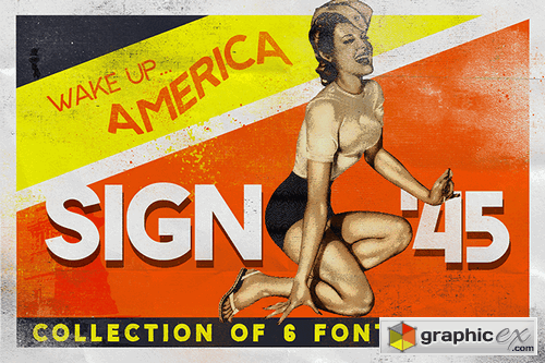Sign45 - Stamped font